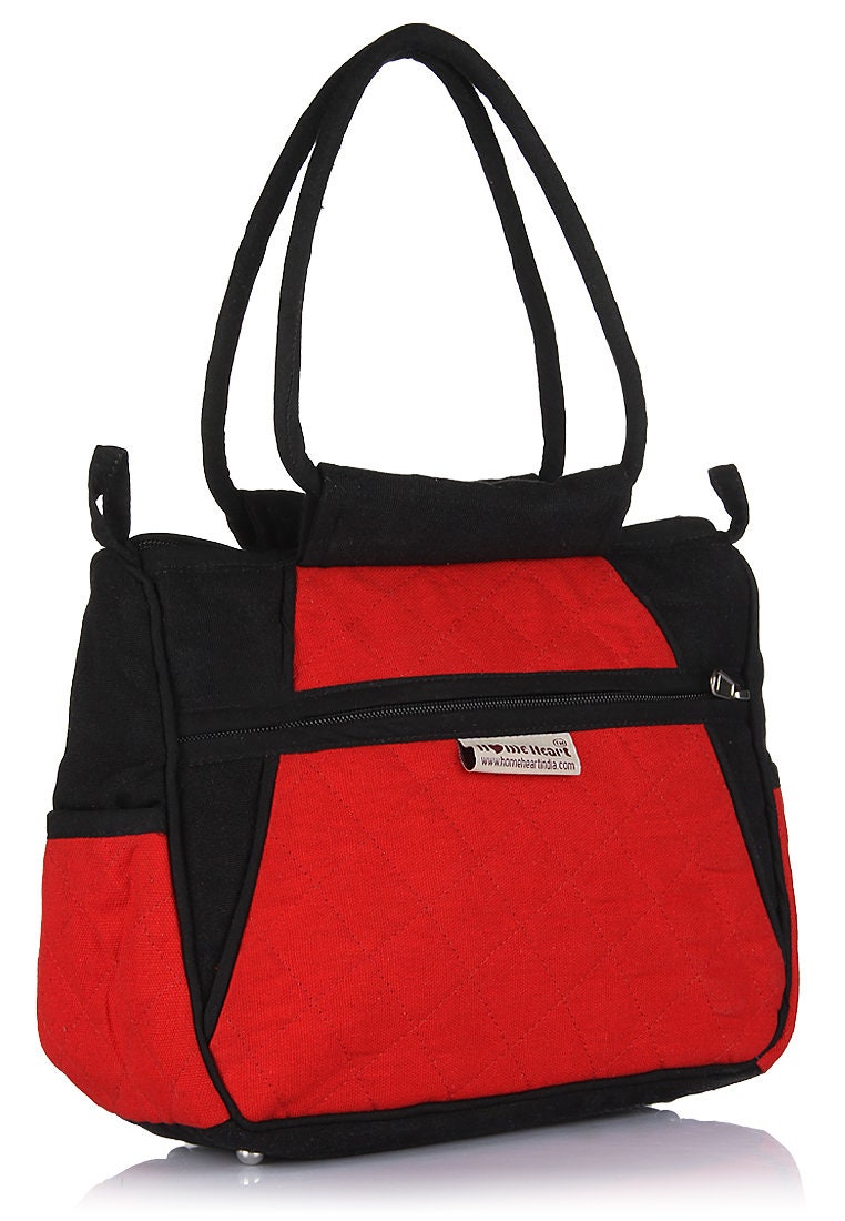 Women's canvas hand bag duck cotton Cute & classic by HOME HEART Brands (made in INDIA)