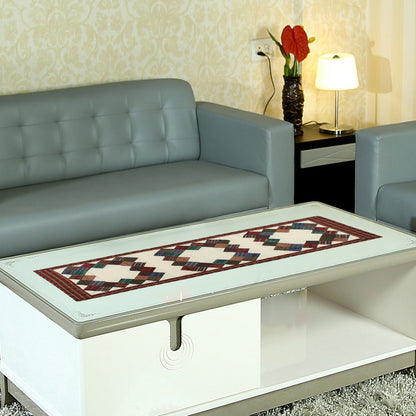 Quilted Table Runner & Toppers patchwork Boston common country fashion mix plaid and off white by HOME HEART Brands(Made in India)