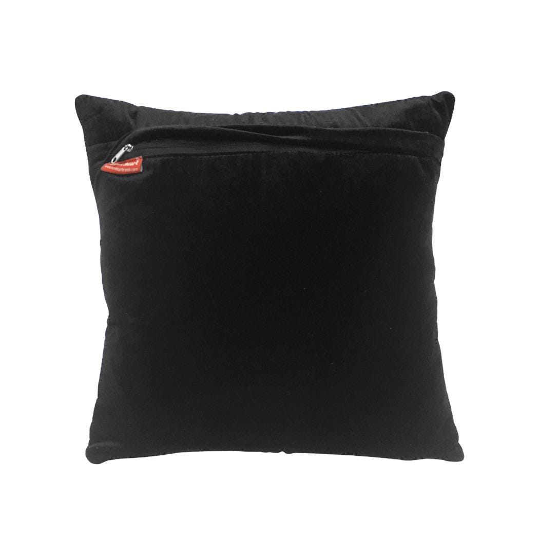 Velvet Union Jack pillow cover, cushion cover (pillow not included) black & white micro velvet fabric by HOME HEART Brands(made in India)