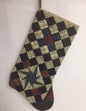 Christmas stocking hand made multi plaid hand quilted trip around Christmas decorate Handmade heirloom by HOME HEART Brands(Made in India)
