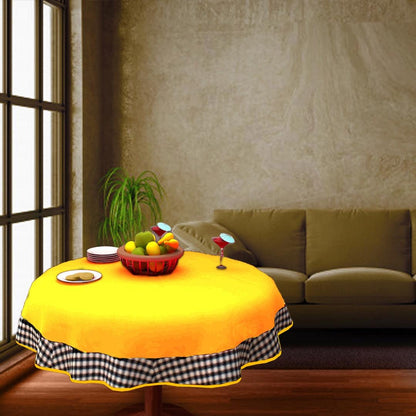 Table Cloth Yellow Cotton duck Canvas 10oz(310 gsm) Fabric Dining Table cover Machine Washable Made in India by Home Heart Brands