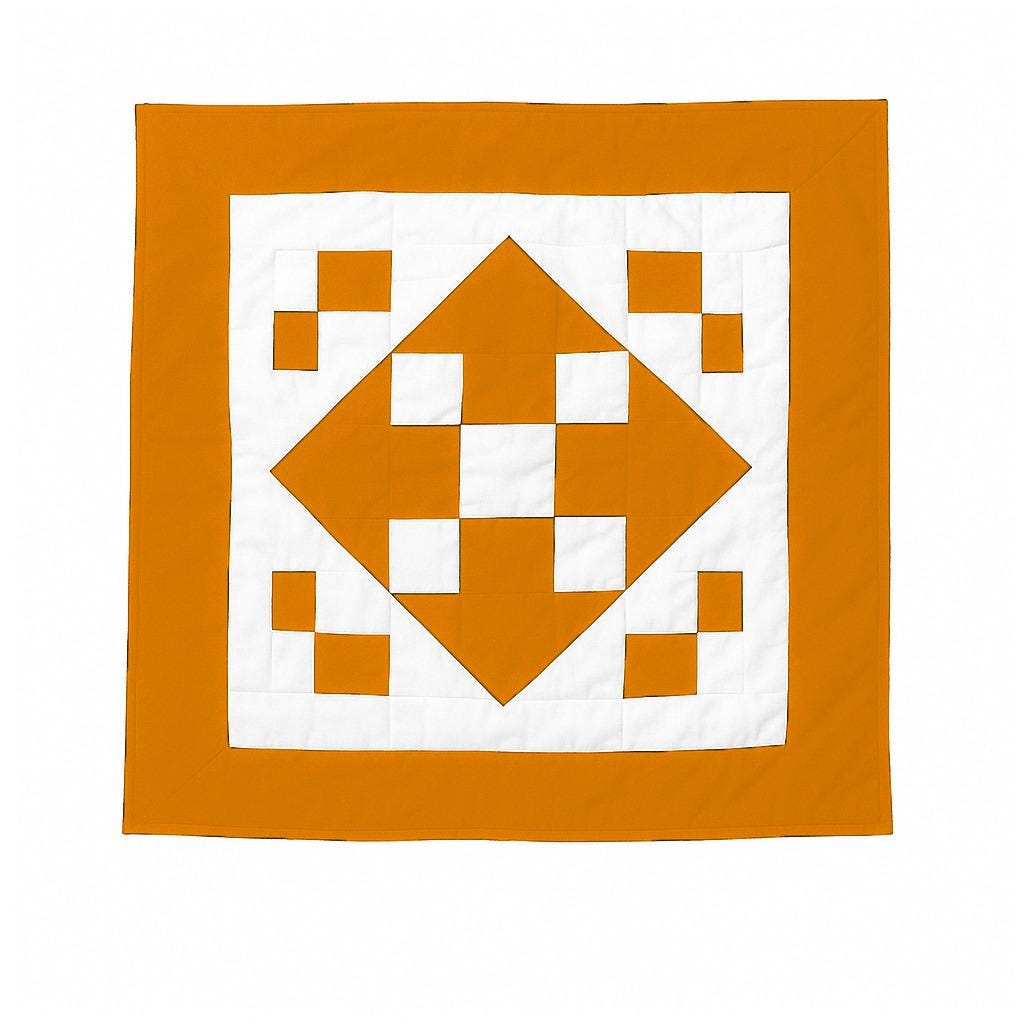 Hand made hand quilted quilt, table accent piece, Table topper Autumn Diamond square quilt 100% Cotton Heirloom Quality by HOME HEART Brands