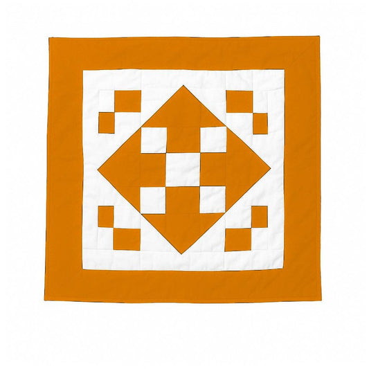 Hand made hand quilted quilt, table accent piece, Table topper Autumn Diamond square quilt 100% Cotton Heirloom Quality by HOME HEART Brands