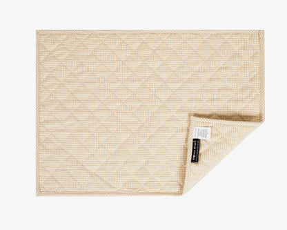 Quilted PLACEMAT ivory gingham Country Plaid 14"X19" by HOME HEART Brands/Table mat(5944)