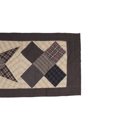 Hand Quilted patchwork 13"x35" Table Runner & Toppers Country blazing star plaid cotton fabric by HOME HEART Brands(made in INDIA)