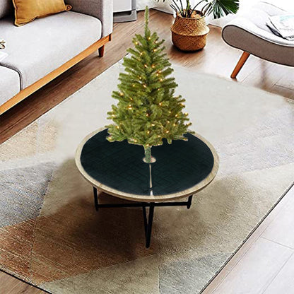 Christmas tree skirt dark bottle green micro Velvet Quilted Thick Double Layer by HOME HEART Brands