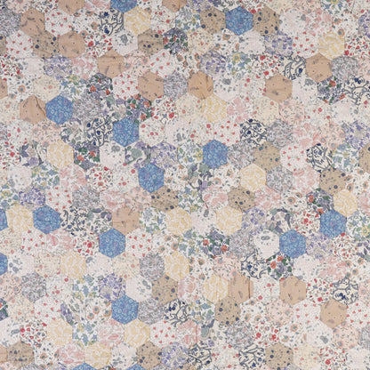 Hand made Throw, wall hanging ,Table Top Grandmother's flower Garden calico flower hand quilt, Hexagon by Home Heart brands (Made in India)