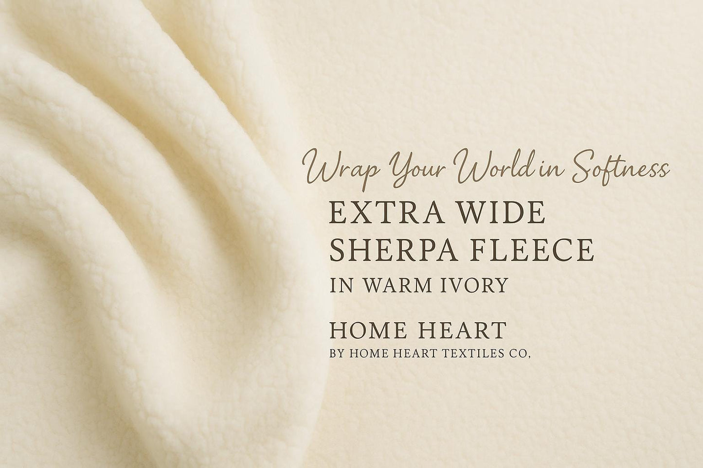 Fabric soft Ivory Plush Sherpa upholstery Plush Fabric  choose your yard in cut collection 97 inch wide by HOME HEART Brands (Made in India)