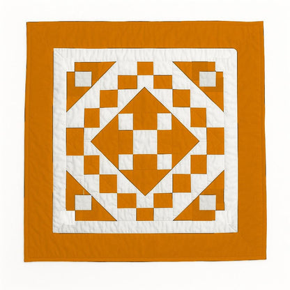 Hand made hand quilted quilt, table accent piece, Table topper Autumn Diamond square quilt 100% Cotton Heirloom Quality by HOME HEART Brands