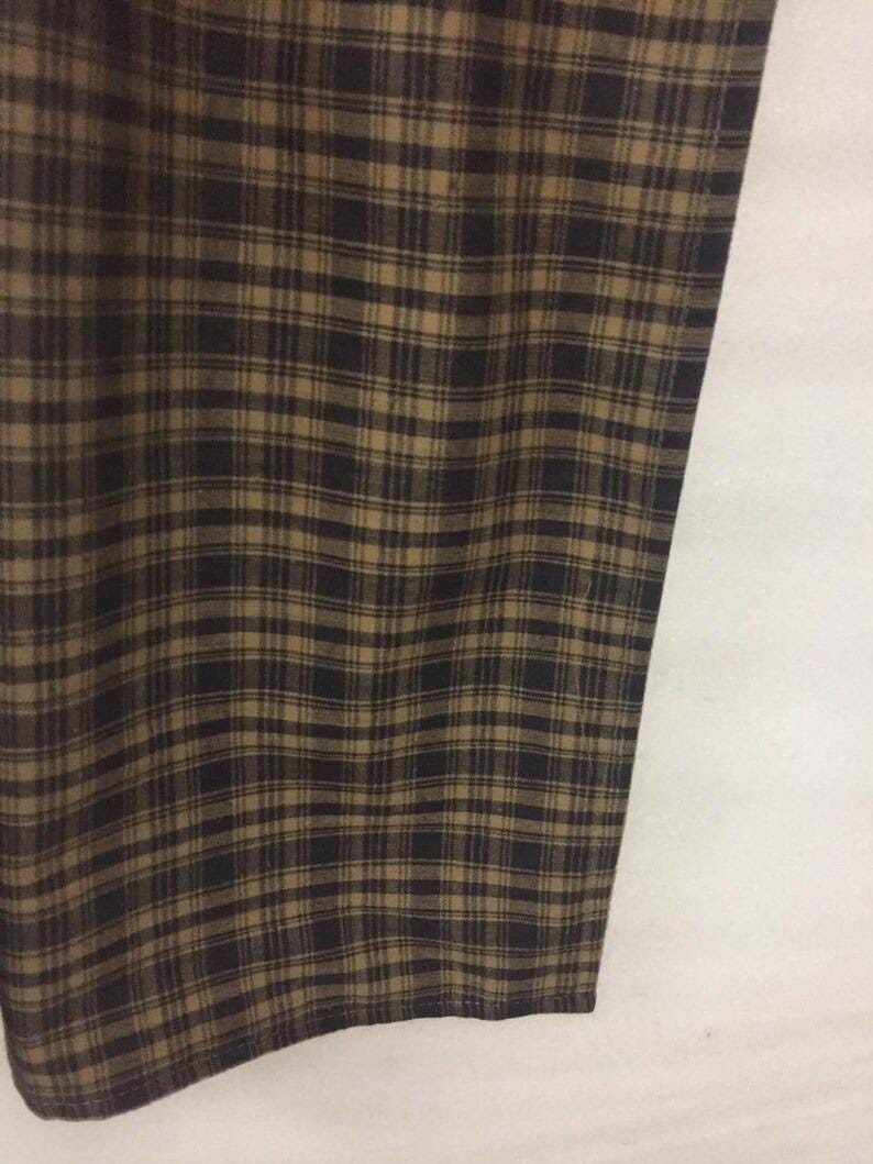 Plaid check Star embroidered valance panel Country black & beige Window Treatment Panels Check valance by HOME HEART Brands (Made in India)