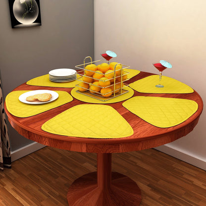 Wedge quilted placemat ,Trivet, pot holder, table mat yellow duck cotton reversible by HOME HEART Brands( Made in India)