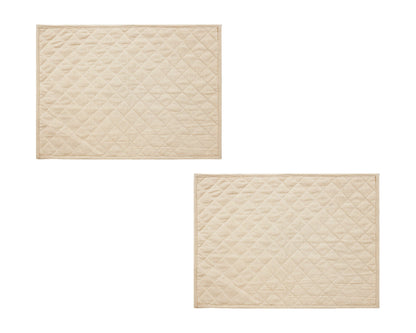 Quilted PLACEMAT ivory gingham Country Plaid 14"X19" by HOME HEART Brands/Table mat(5944)