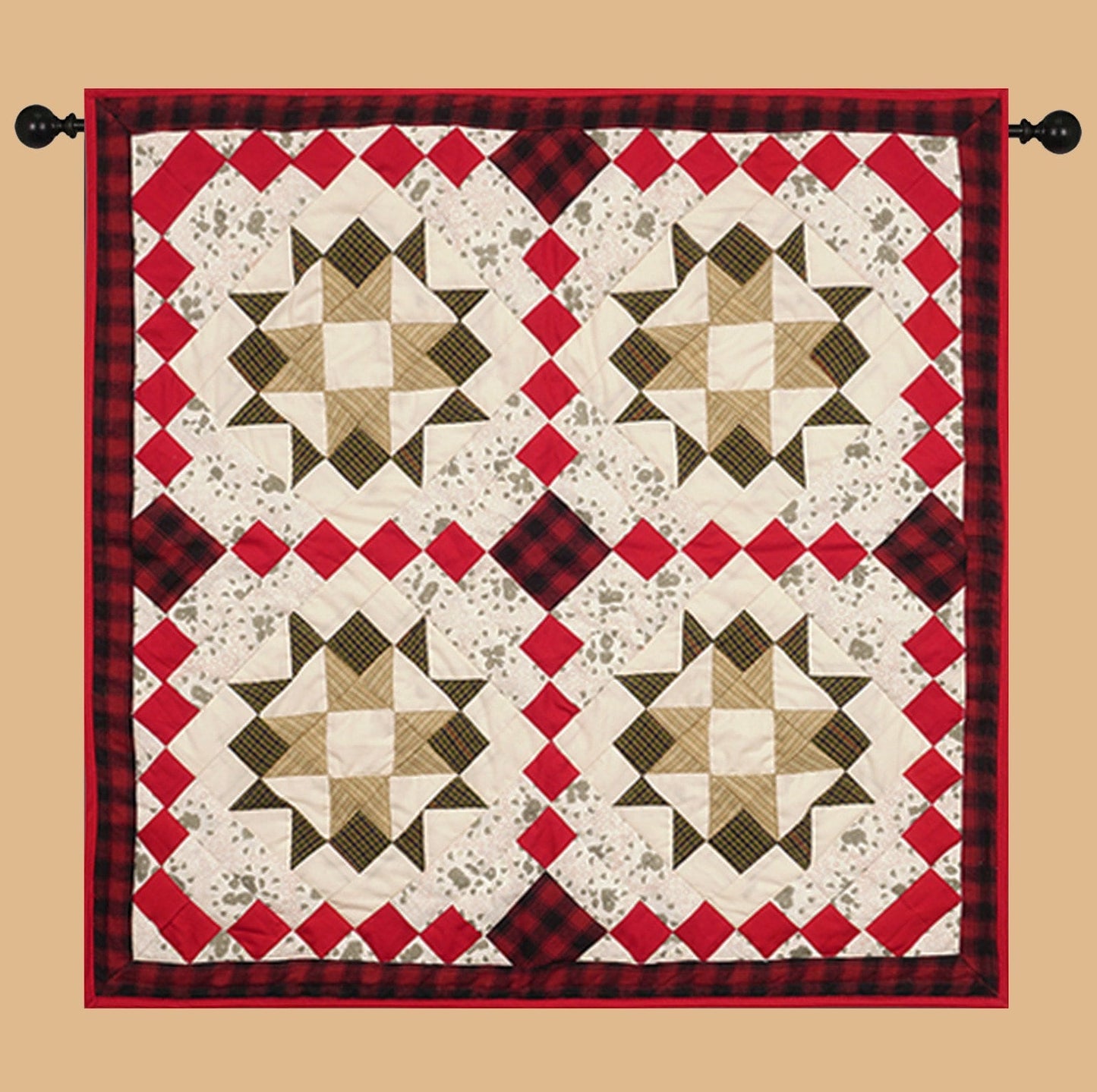 Table runner, small quilt,Wallhanging  Table Toppers multi prints Twinkle star patchwork with sew pocket by HOME HEART Brands(Made in India)