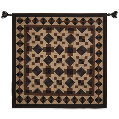 Hand made calico plaid country North Star 44"x44" Cotton Hand Quilted patchwork Wall hanging & Toppers, baby quilt by HOME HEART Brands