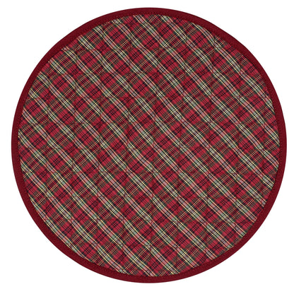 Wedge quilted placemat ,Trivet, pot holder, table mat christmas red plaid cotton reversible placemat by HOME HEART Brands(India)