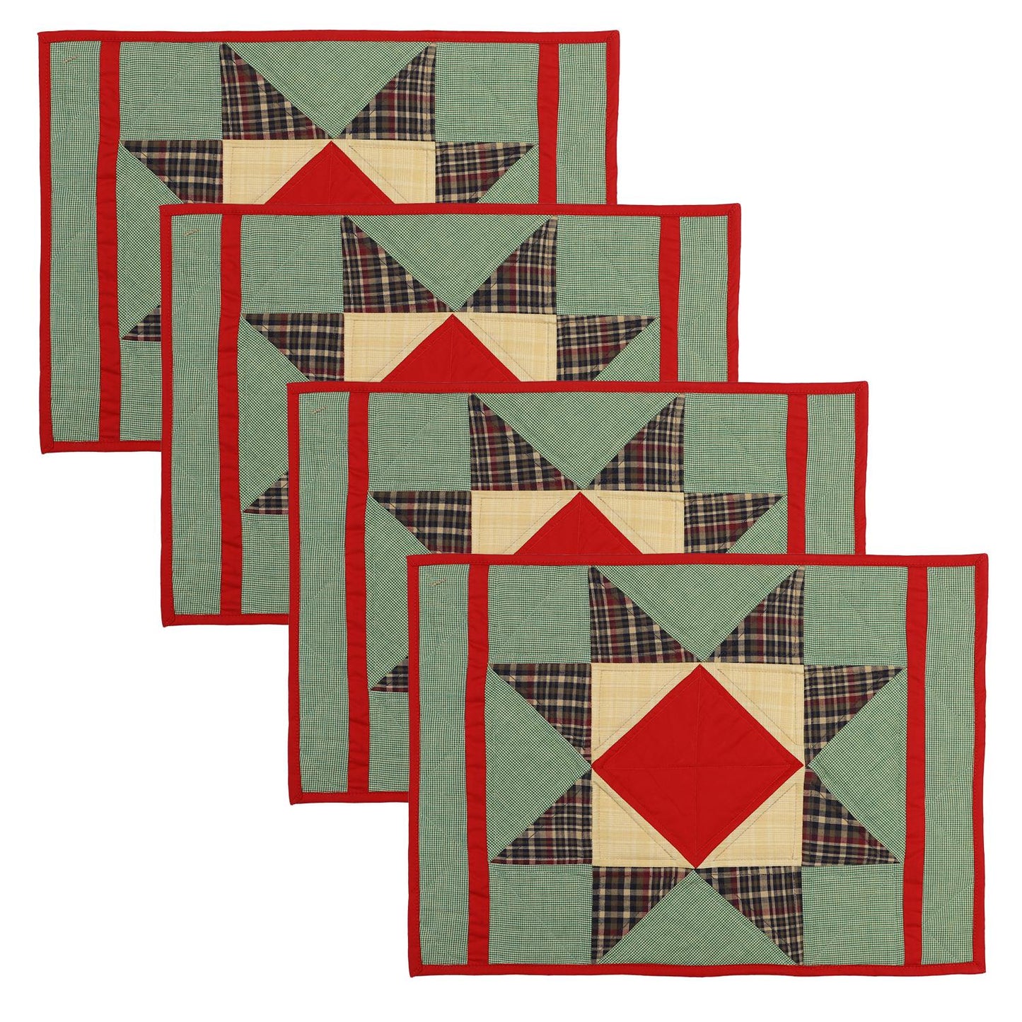 Christmas Quilted placemat & table mat, table top, table runner patchwork Rising Country Star by HOME HEART Brands (made in INDIA)