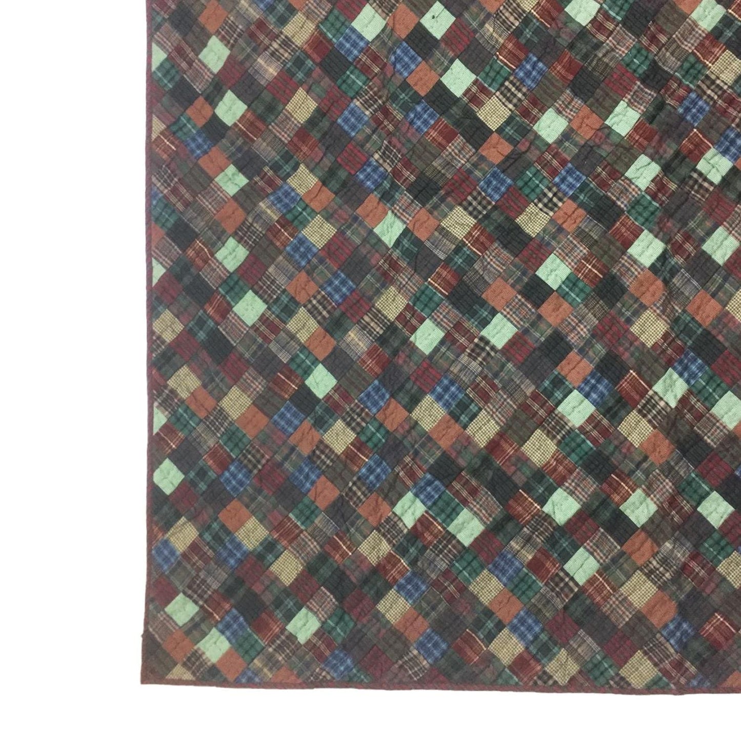 Wall hanging Hand made hand quilted quilt, Throws, Table topper Quilt dazzling square plaid 100% Cotton Quality by HOME HEART Brands