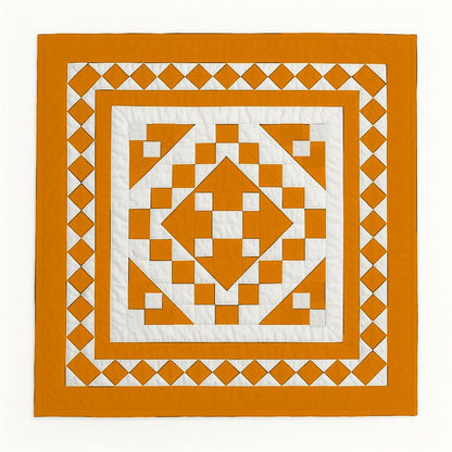 Hand made hand quilted quilt, table accent piece, Table topper Autumn Diamond square quilt 100% Cotton Heirloom Quality by HOME HEART Brands