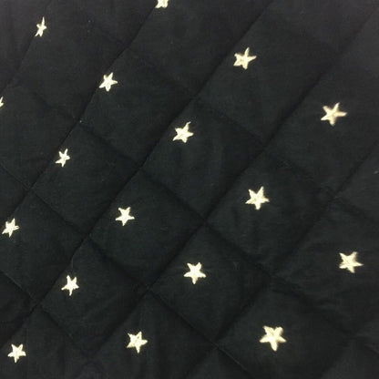 Christmas tree skirt quilted micro green Velvet fabric and gold star embroidered on it. Thick Double Layer quilted by HOME HEART Brands