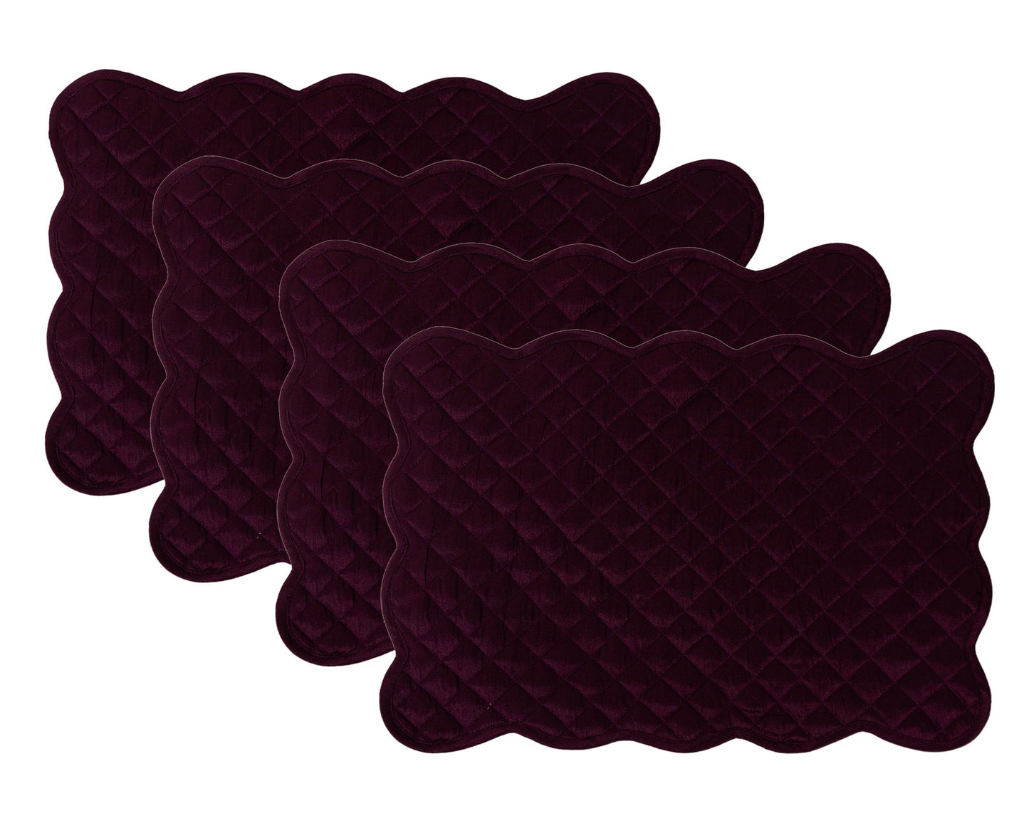 Dupioni Silk purple reversible Quilted Table runner, Trivet, placemat  & Table toppers design by HOME HEART Brands