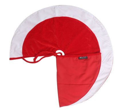 Christmas tree skirt Santa Claus dressed red white micro velvet Thick Double Layer by HOME HEART Brands ( Made in India)