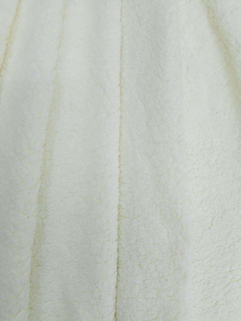 Fabric soft Ivory Plush Sherpa upholstery Plush Fabric  choose your yard in cut collection 97 inch wide by HOME HEART Brands (Made in India)