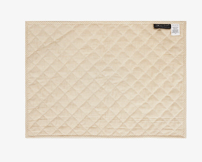 Quilted PLACEMAT ivory gingham Country Plaid 14"X19" by HOME HEART Brands/Table mat(5944)