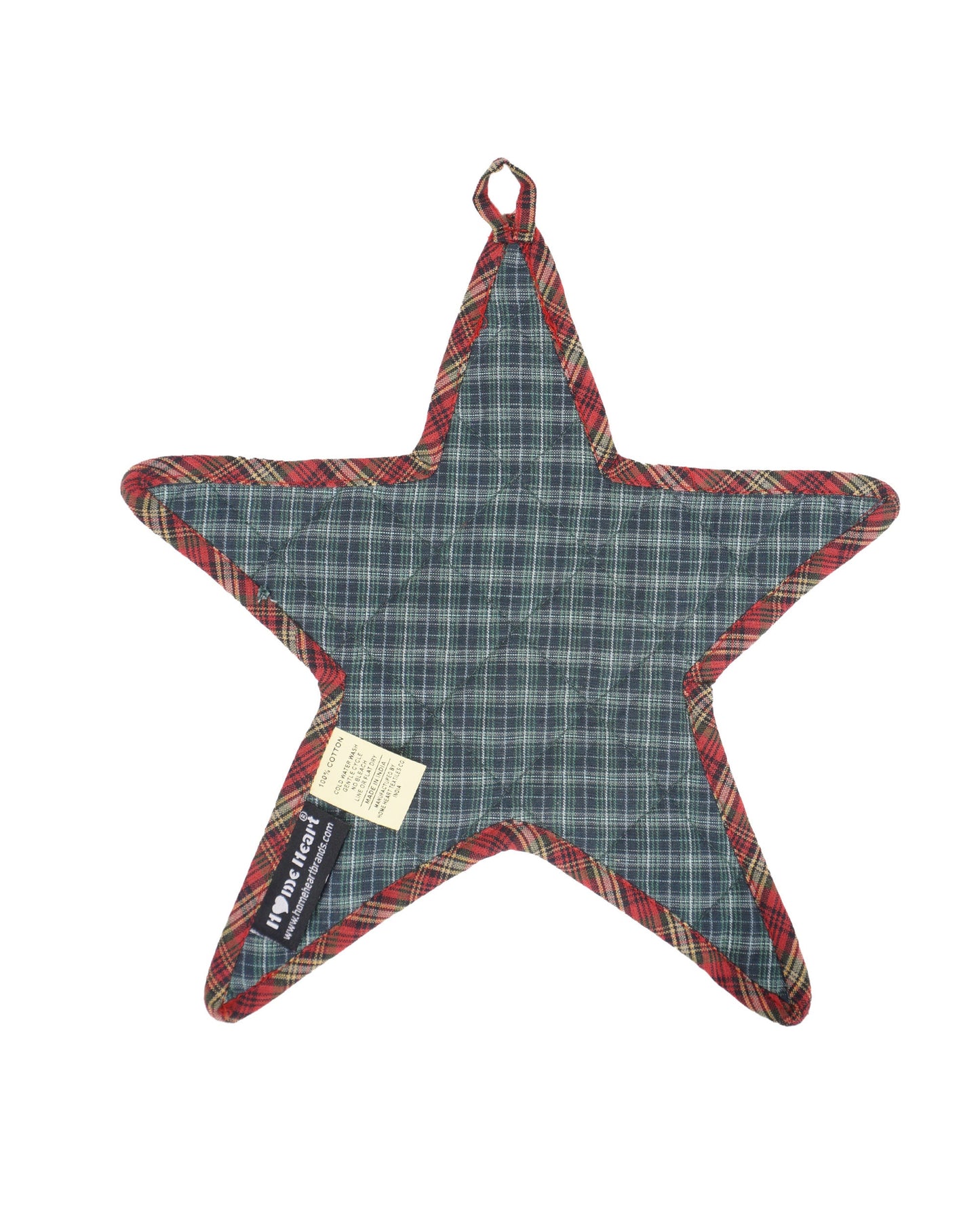 Quilted Trivet/Pot Holder/Table topper/  Lincoln mix plaid print American star 10"x10" Patchwork by HOME HEART Brands ( Made in India)