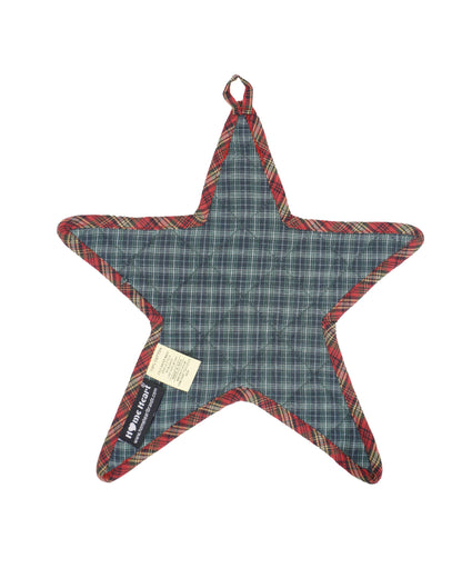 Quilted Trivet/Pot Holder/Table topper/  Lincoln mix plaid print American star 10"x10" Patchwork by HOME HEART Brands ( Made in India)