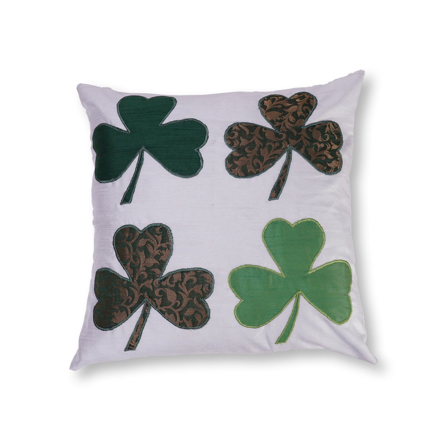 Quilted patchwork embroidered pillow cover,cushion cover, decorative throw pillow, pillow st patrics day by HOME HEART Brands(made in India)