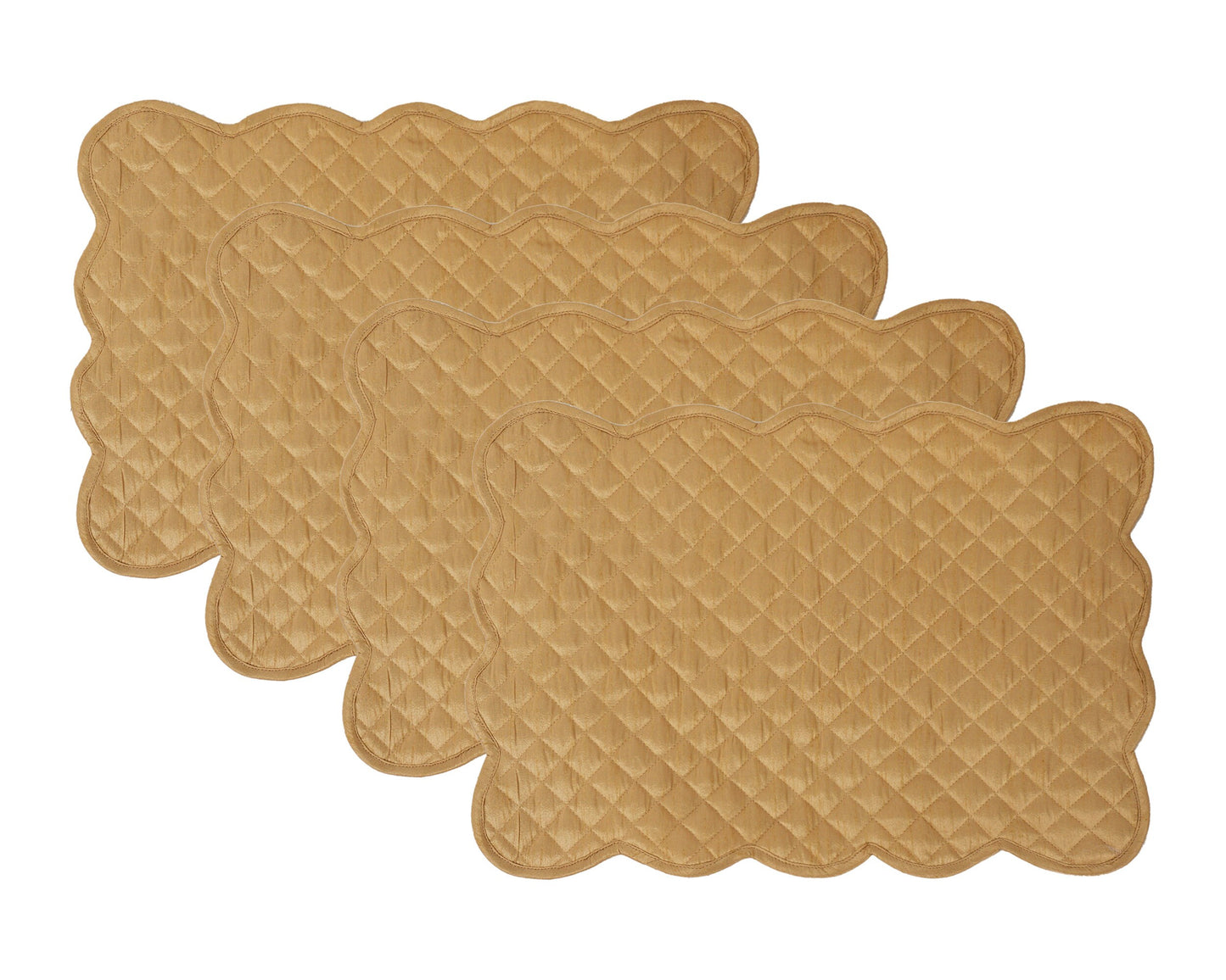 Quilted Table runner, Trivet, placemat  & Table toppers  duiponi Silk beige reversible design by HOME HEART Brands(Made in India)