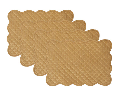 Quilted Table runner, Trivet, placemat  & Table toppers  duiponi Silk beige reversible design by HOME HEART Brands(Made in India)