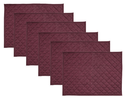 Quilted placemat table mat plum color 100% cotton chambray 14"X19" by HOME HEART Brands (made in INDIA)