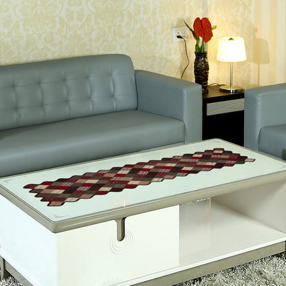 Quilted Table Runner & Toppers country plaid print mix Patchwork by HOME HEART Brands(Made in India)