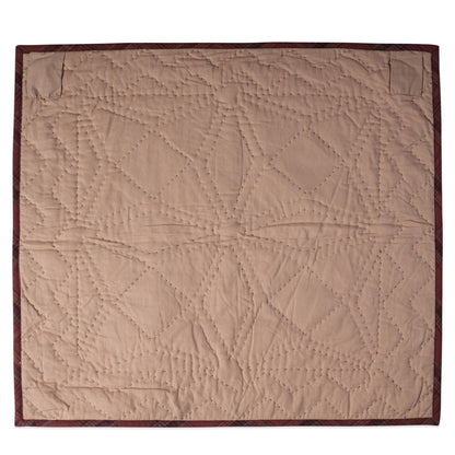 Hand made Hand quilted Throw Quilt, Wall hanging, Table Topper Spinning wheel blue burgundy plaid quilt by Home Heart brands (Made in India)