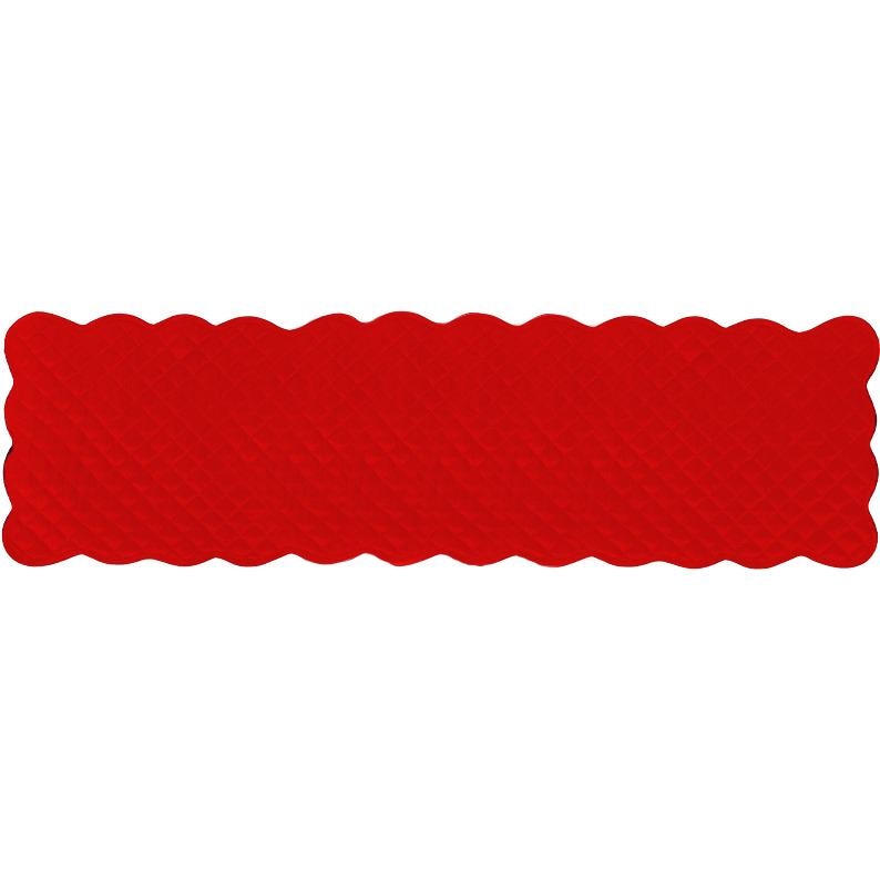 Dupioni silk Bright red quilted Table Runner & Toppers scallop border reversible double layer by Home Heart Brands(made in INDIA)