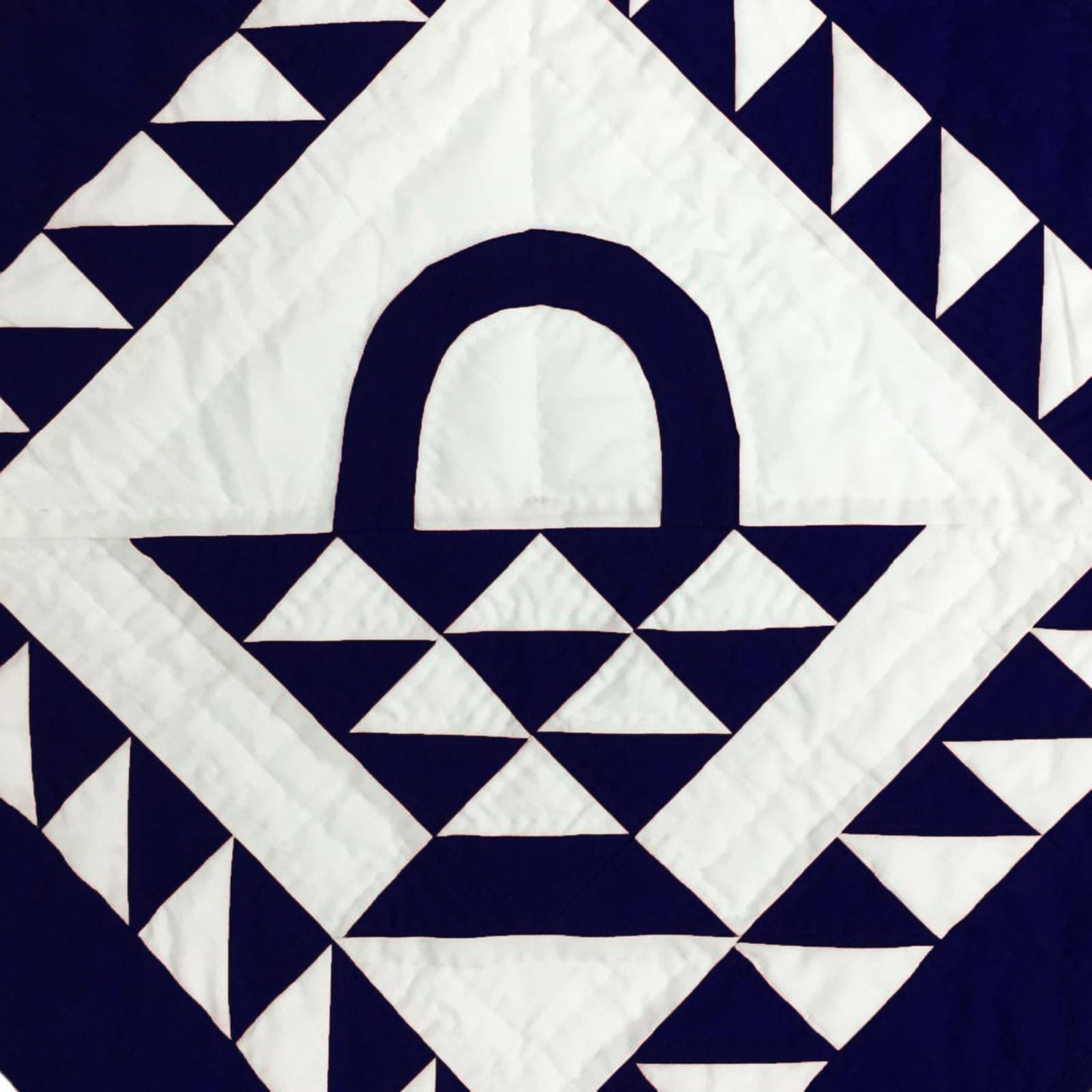 Wall hanging quilt, Small quilt, Throws, Table Toppers , Baby Quilt, calico Basket Navy blue /Off White Cotton fabric by HOME HEART Brands