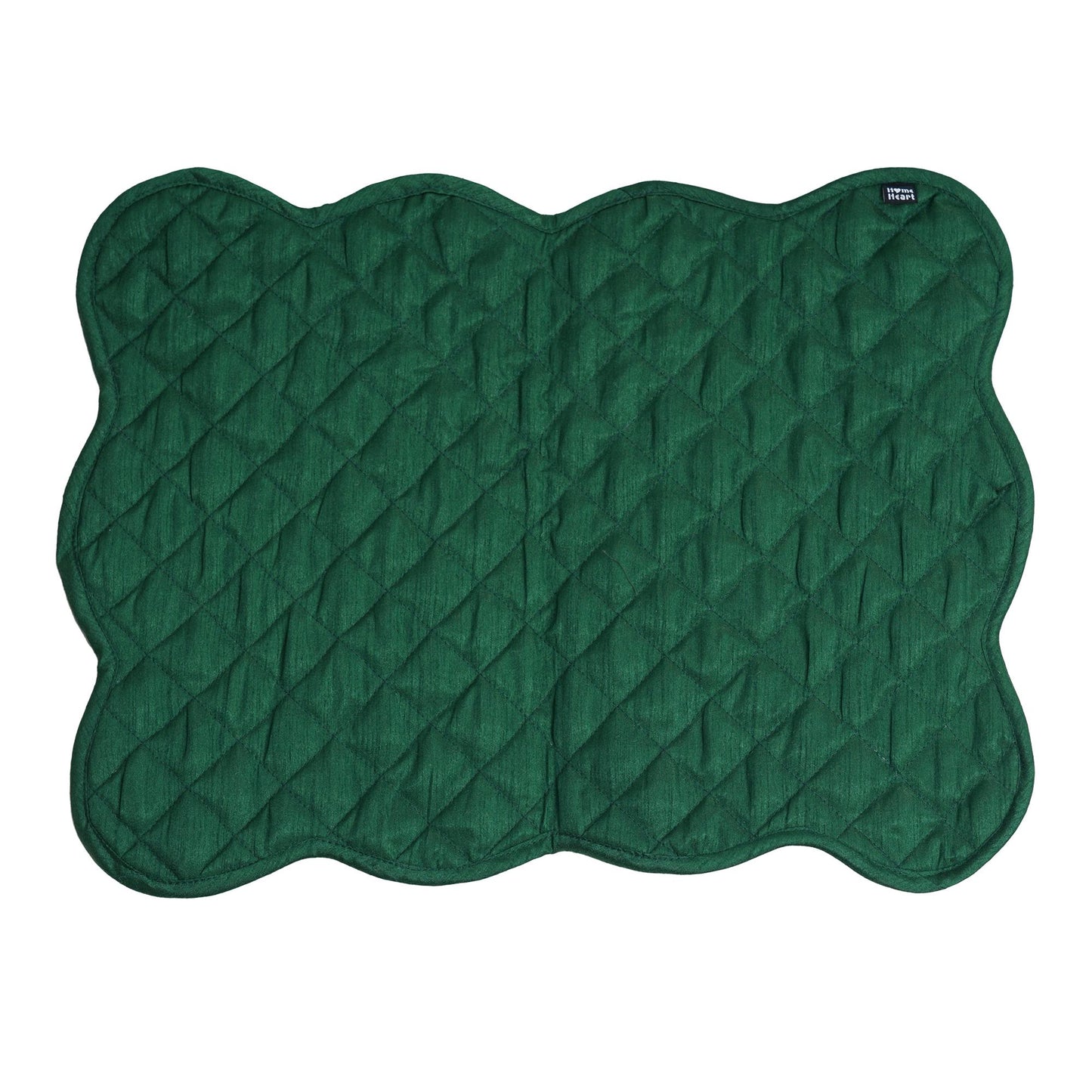 Dupioni Silk Green reversible Quilted Table runner, Trivet, placemat  & Table toppers design by HOME HEART Brands