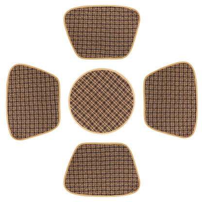 Wedge quilted placemat ,Trivet, pot holder, table mat Farm house Buffalo plaid cotton black & tan reversible mat by HOME HEART Brands(India)