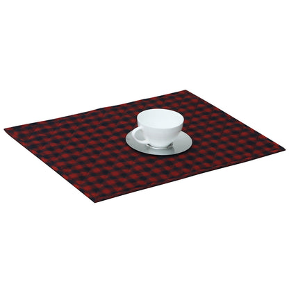 Quilted PLACEMAT Black/red buffalo Country Plaid Country Plaid 14"X19" by HOME HEART Brands/Tablemat