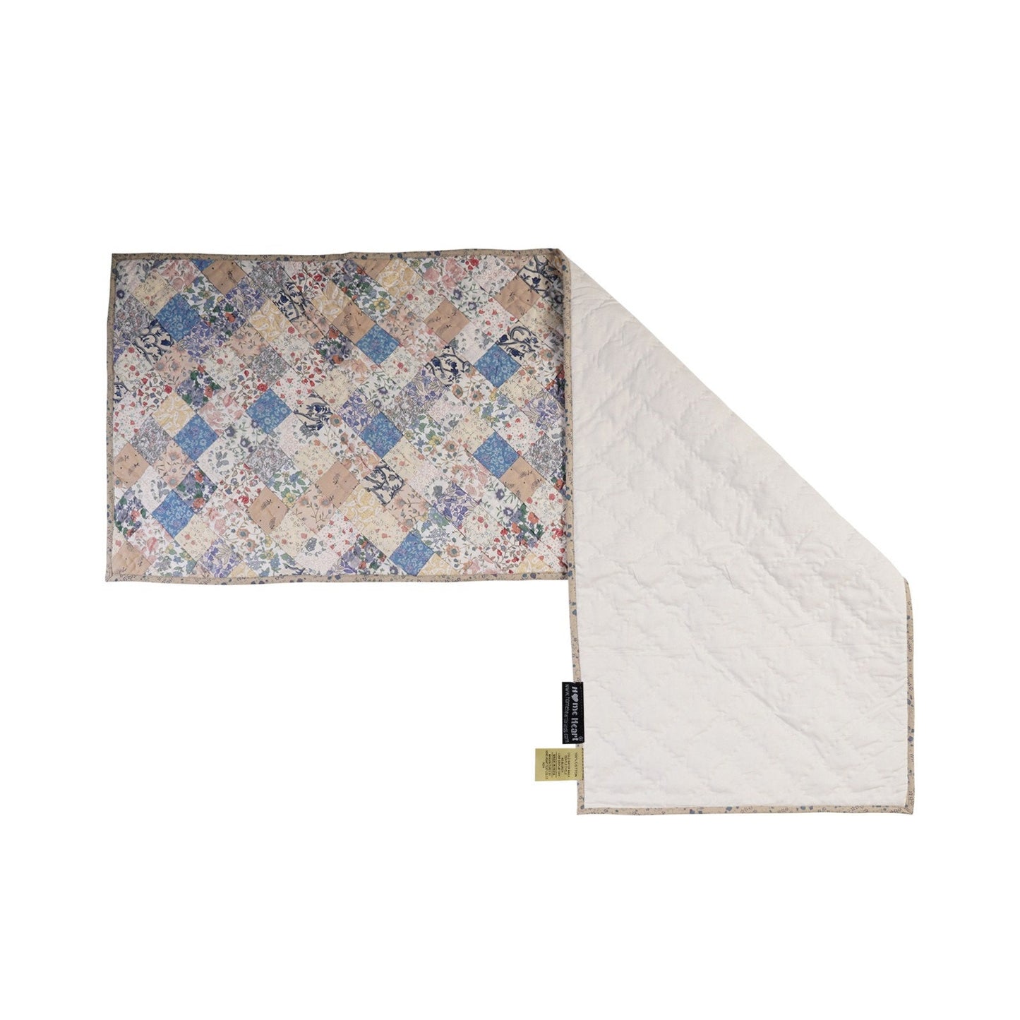 Hand Quilted patchwork Table Runner & Toppers Calico Country Floral by HOME HEART Brands(made in INDIA)