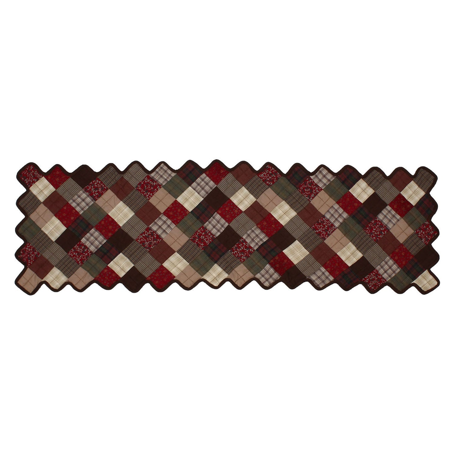 Quilted Table Runner & Toppers country plaid print mix Patchwork by HOME HEART Brands(Made in India)
