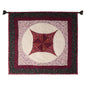 Hand made Hand quilted Throw Quilt, Table Topper 20"x20" Pinwheel red green calico quilt by Home Heart brands (Made in India)