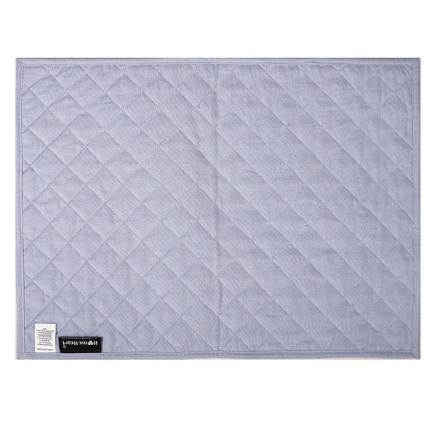 Quilted placemat table mat 100% cotton denim blue chambray 14"X19" by HOME HEART Brands (made in INDIA)