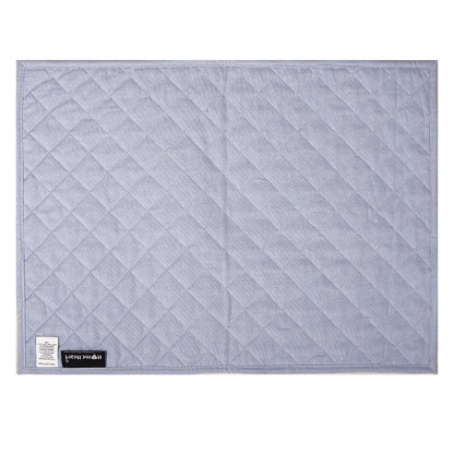 Quilted placemat table mat 100% cotton denim blue chambray 14"X19" by HOME HEART Brands (made in INDIA)