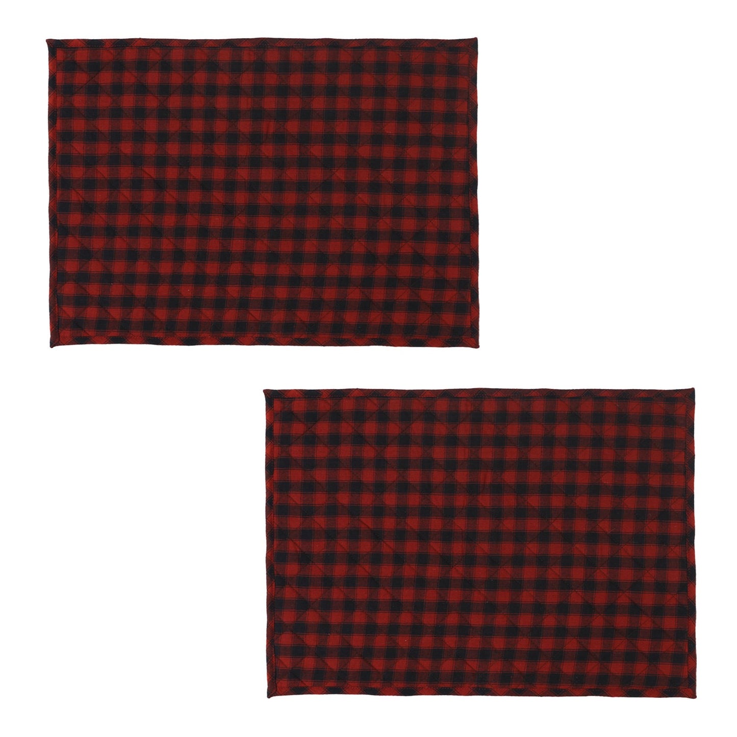 Quilted PLACEMAT Black/red buffalo Country Plaid Country Plaid 14"X19" by HOME HEART Brands/Tablemat