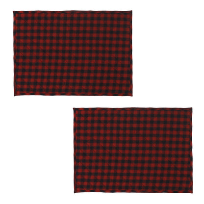 Quilted PLACEMAT Black/red buffalo Country Plaid Country Plaid 14"X19" by HOME HEART Brands/Tablemat