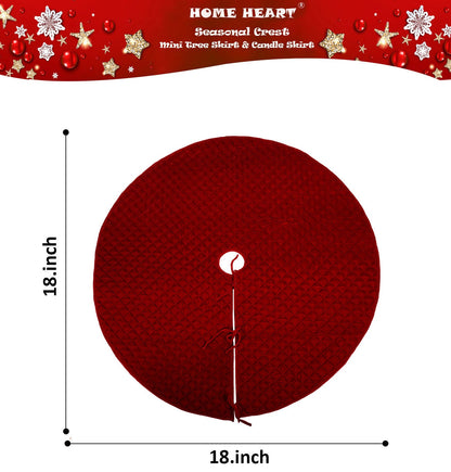 Christmas tree skirt classic burgundy dark red micro Velvet Quilted Thick Double Layer by HOME HEART Brands