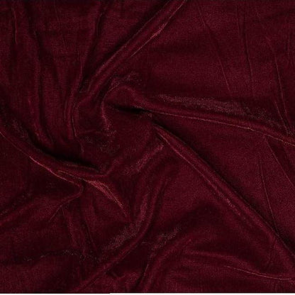Deep wine maroon color micro velvet soft fabric 42� wide choose your yard meter in cut collection by HOME HEART Brands (Made in India)