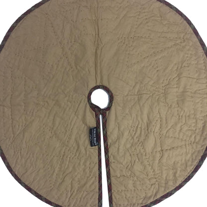 Christmas tree skirt 24" inch hand made hand quilted  star & stripes plaid Heirloom Quality tree skirt by HOME HEART Brands( Made in India)
